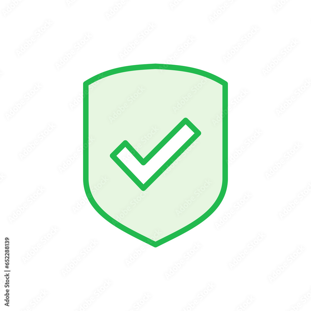 Shield check mark icon set. Protection approve sign. Safe icon vector Shield check mark icon set. Protection approve sign. Safe icon vector
