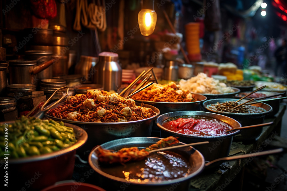 Traditional Asian street food and markets
