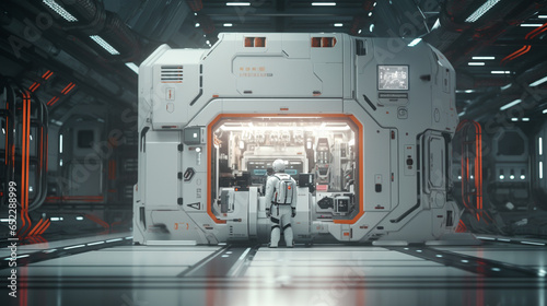 Astronaut Space Mission Capsule Pilot Lab Habitat Space Station Facility Lunar Base Galaxy Home Alien Sci-fi Expedition Outpost Science Center Fiction Astronaut Generative AI