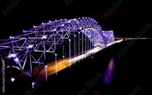 Bridge of Memphis captured at night