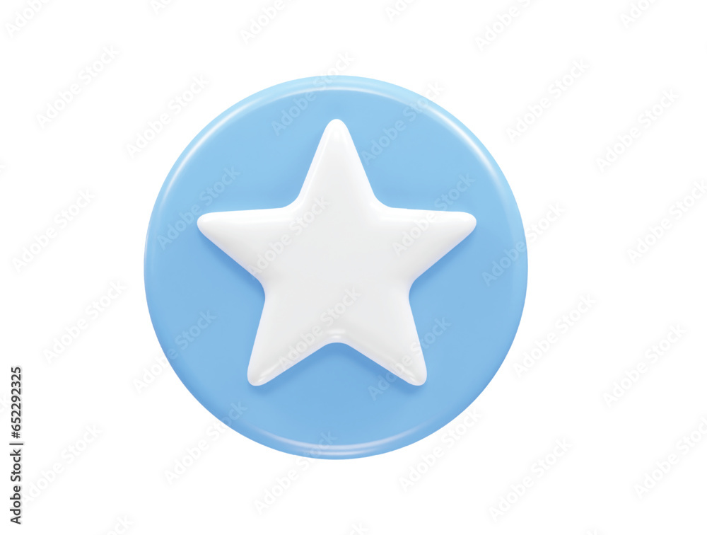 Star icon 3d rendering illustration element 