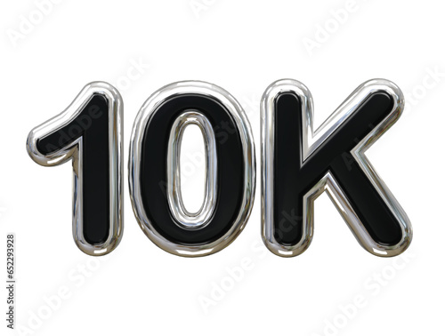 10k text effect 3d rendering illustration element