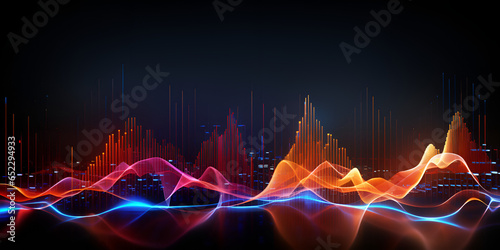A colorful sound wave with a black background
 photo