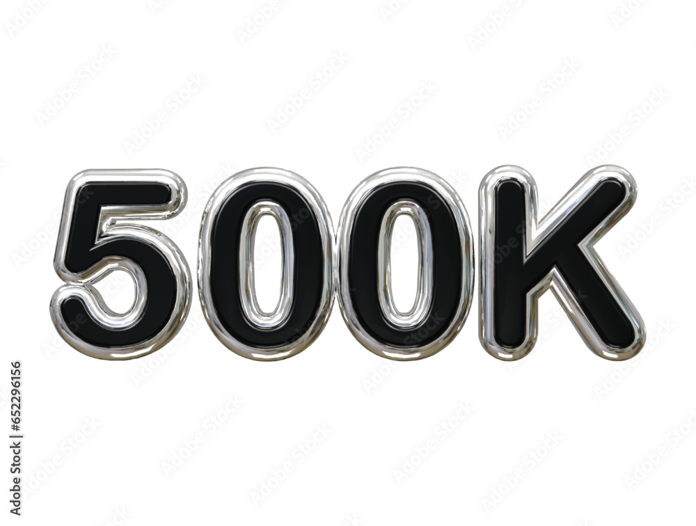 500k text effect 3d rendering illustration element 500k text effect 3d rendering illustration element