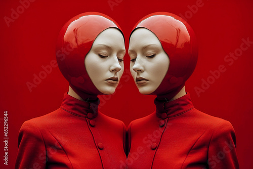 Portrait de deux femmes identiques - Concept de complicité