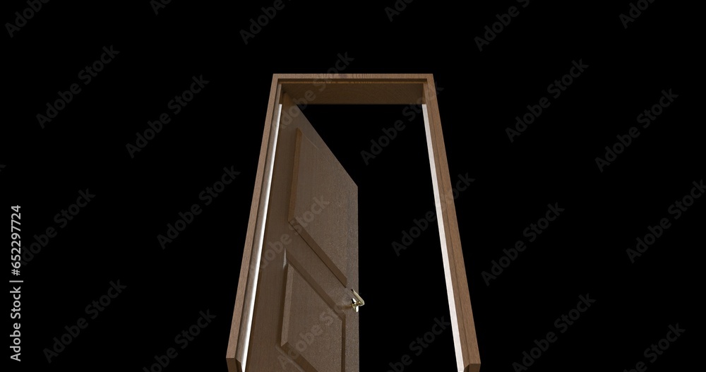 isolated door illustration 3d rendering