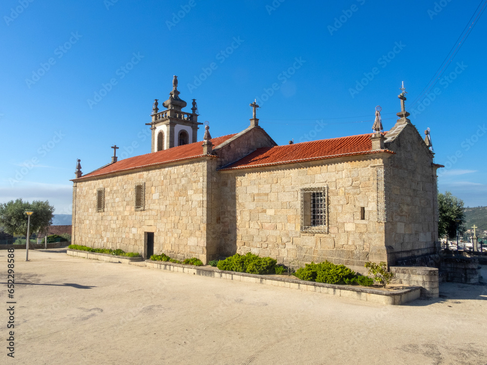 Romanesque church of São Martinho de Soalhães. In the 18th century it underwent profound reforms. Marco de Canaveses, Portugal