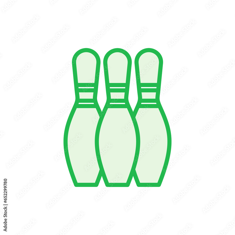Bowling icon set. bowling ball and pin icon. bowling pins