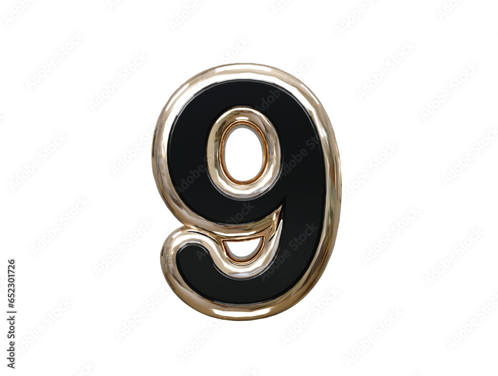 9 number text effect illustration 3d rendering 9 number text effect illustration 3d rendering