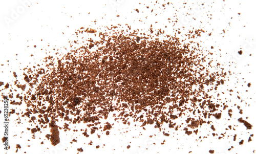 dry instant coffee on white background