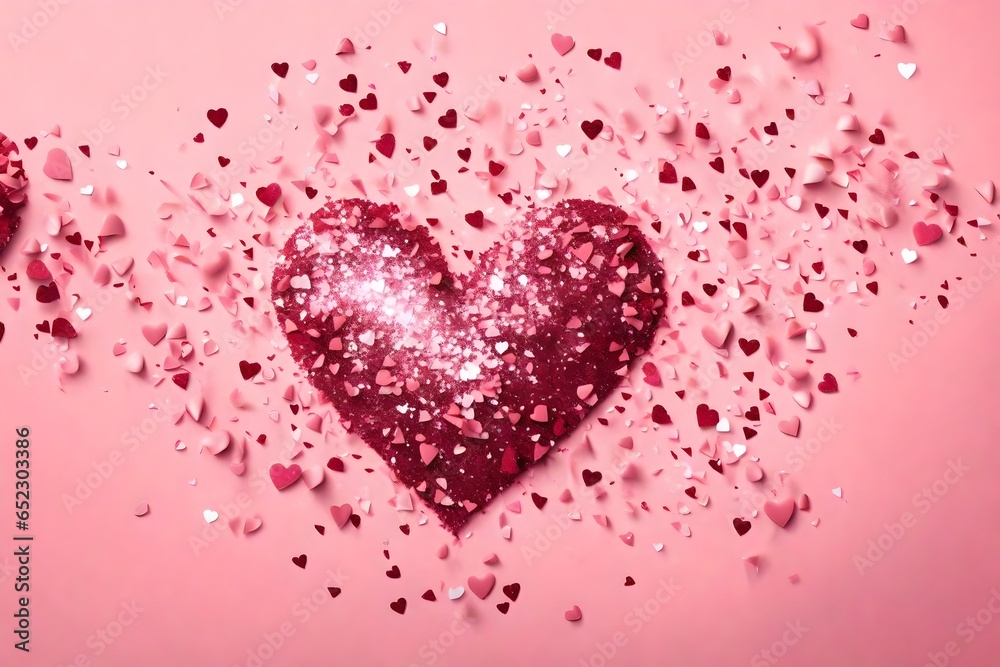 pink heart with drops of water