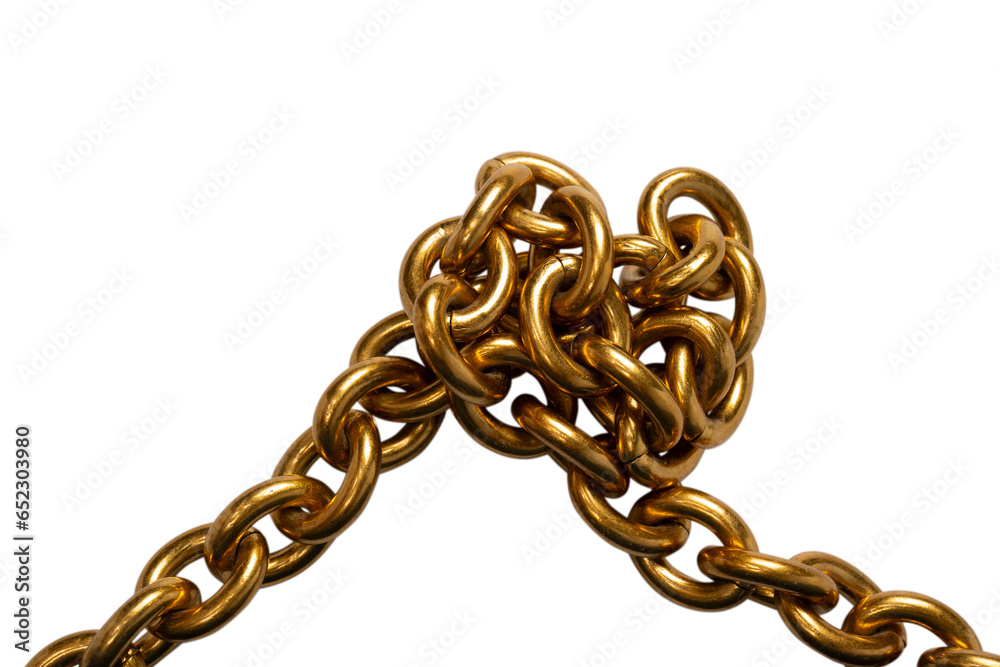 Obraz premium Golden chain isolated on white background.