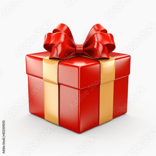 Bright colored gift. Box with bow.