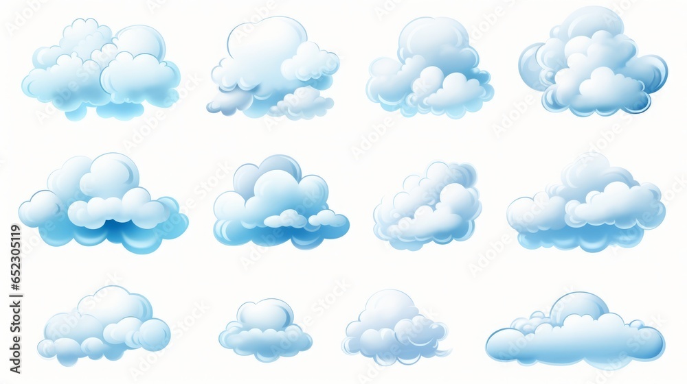 clouds set of elements illustration generated by AI. clouds set of elements illustration generated by AI.