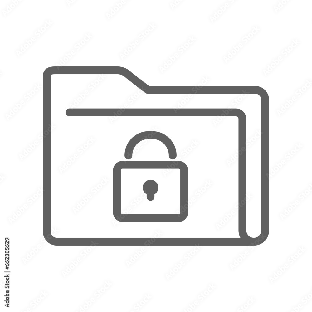 Protect documents or unlock folder icon. Folder padlock, secure encryption data, Block file secure. Private access directory line. Editable stroke Vector illustration Design Protect documents or unlock folder icon. Folder padlock, secure encryption data, Block file secure. Private access directory line. Editable stroke Vector illustration Design