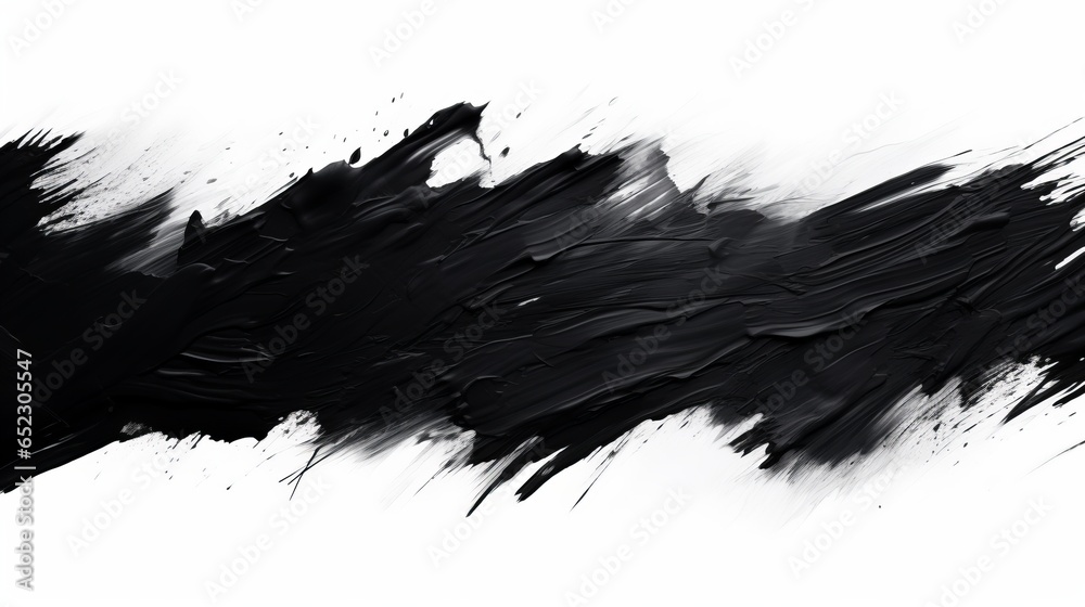 strokes of black paint on a white background. - obrazy, fototapety, plakaty 