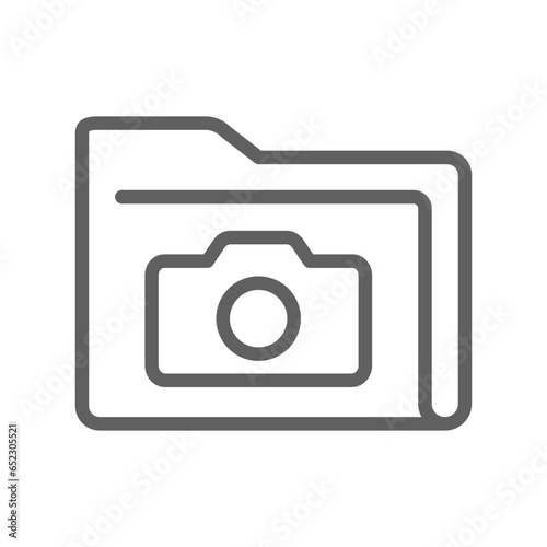 Documents file photo picture line icon. Folder picture for website or mobile app. Camera album gallery. snapshot directory. Editable stroke. Vector illustration. Design