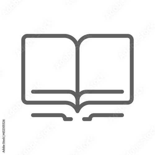 Open book line icon. Read magazine, booklet, encyclopedia symbol. Document reader logo for web, app. Library or book store sign. Editable stroke Vector illustration design