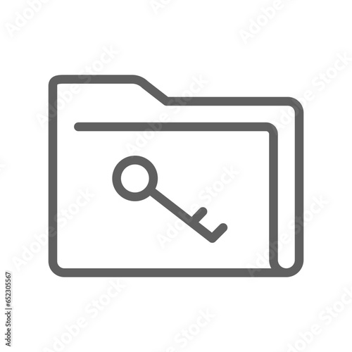 Protect documents or unlock folder icon. Folder lock pad sign, secure encryption data file with lock key. Private access directory Editable stroke Vector illustration Design