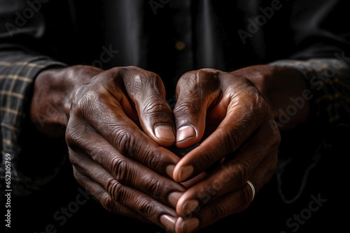 Afro-American hands. Black history month. Close up shot of unrecognizable person. © Cala Serrano