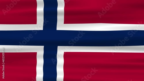 Norway Flag Smooth Waving Animation. Wonderful Flag of the Norway with Folds. Flag background. 4k 3D render.