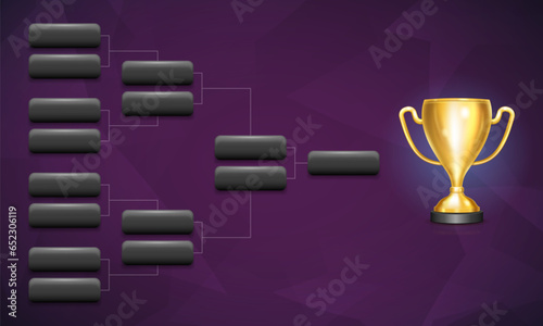 The schedule of football tournament matches. Playoffs table. Vector template for your design.
