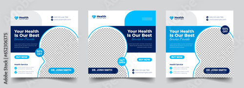 Medical social media post Layout | Healthcare service poster design | Editable vector