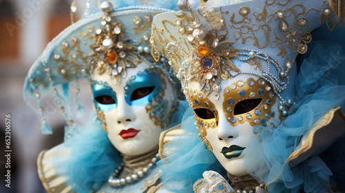 Carnival of Venice (Italy) - Known for its elegant masks and costumes. © Sasint