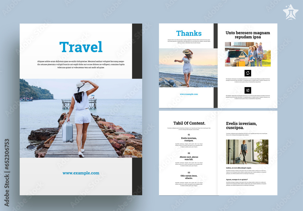 Travel Magazine Layout Stock Template | Adobe Stock