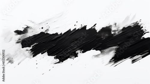 strokes of black paint on a white background.