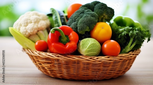 Fresh vegetables in basket  Generative AI