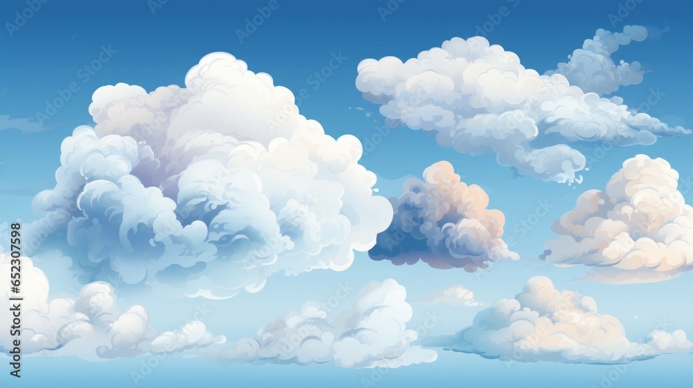 clouds set of elements illustration generated by AI. clouds set of elements illustration generated by AI.