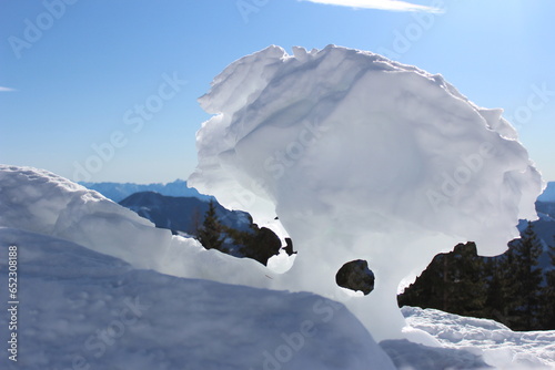 snow rock in the montain