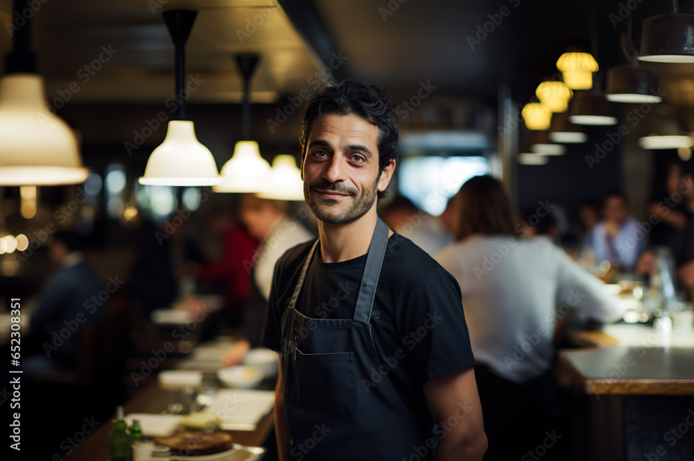 Fototapeta premium Photo of male chef in the restaurant
