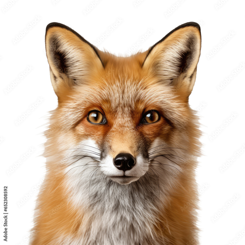 Fox face shot on transparent background Fox face shot on transparent background