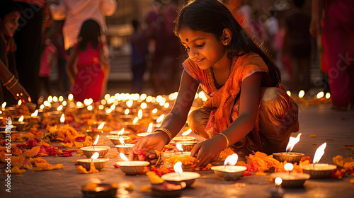 Canvas Print Diwali (India) - The Festival of Lights, celebrated by Hindus, Jains, and Sikhs