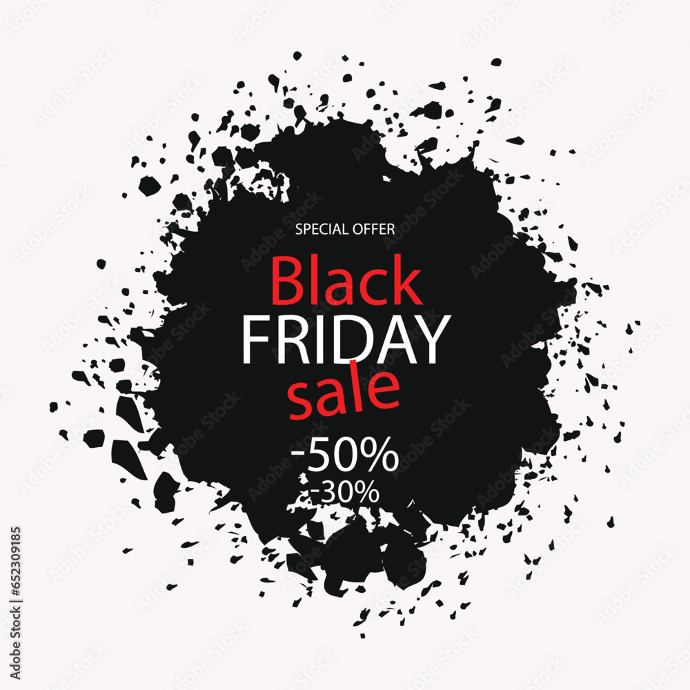 Free vector abstract black friday ink splash background