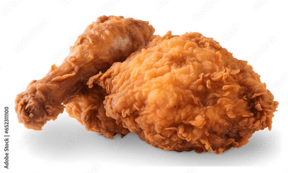 Fried chicken on white background Fried chicken on white background