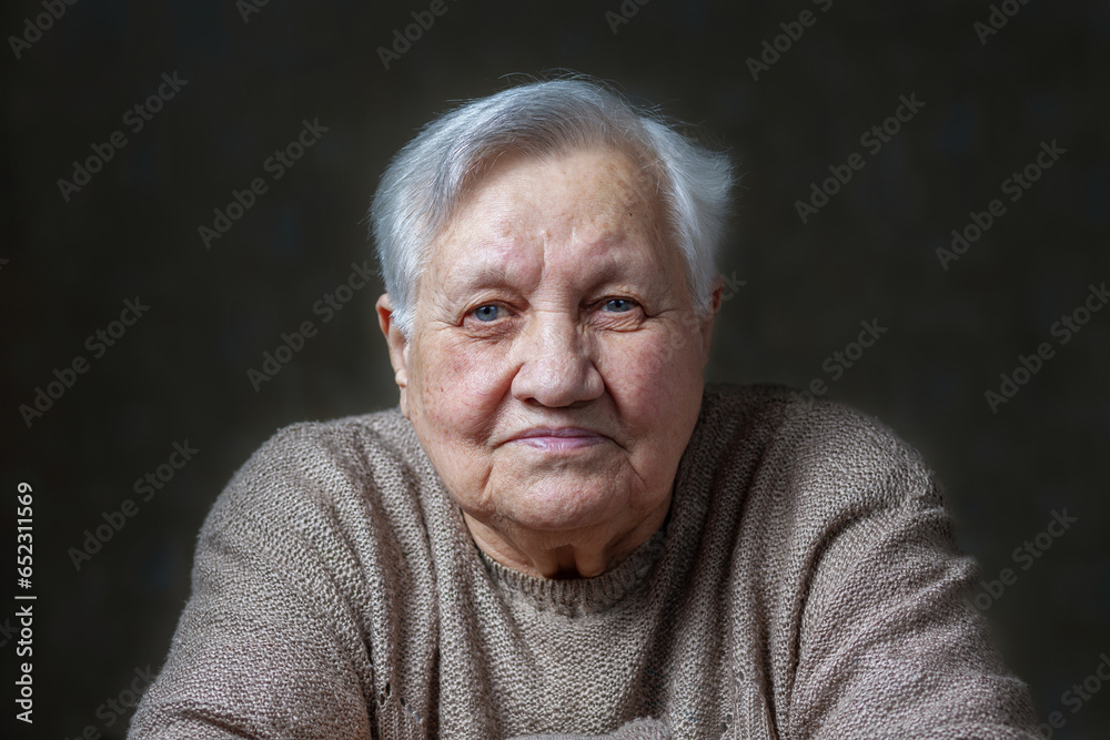 Elderly, smile woman in the studio Elderly, smile woman in the studio