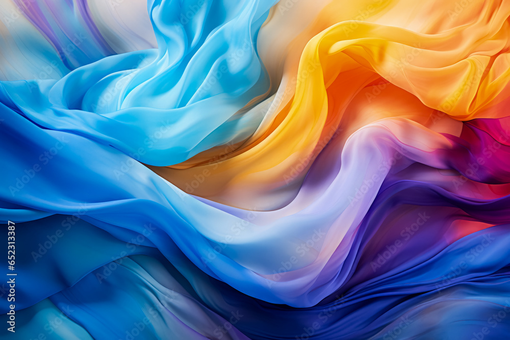Obraz premium Macro photography emphasizing the vivid swirls in tie-dye textile patterns 