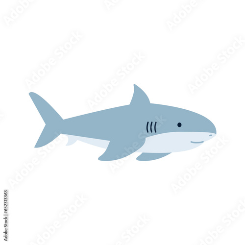 Cute flat Shark animal cartoon