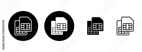 Sim card icon set illustration. dual sim card sign and symbol