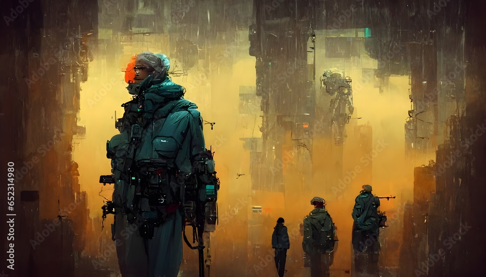 character concept art cyberpunk metal gear solid style modern soldier ...