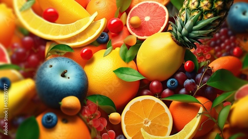 fresh fruits abstract background © fajar