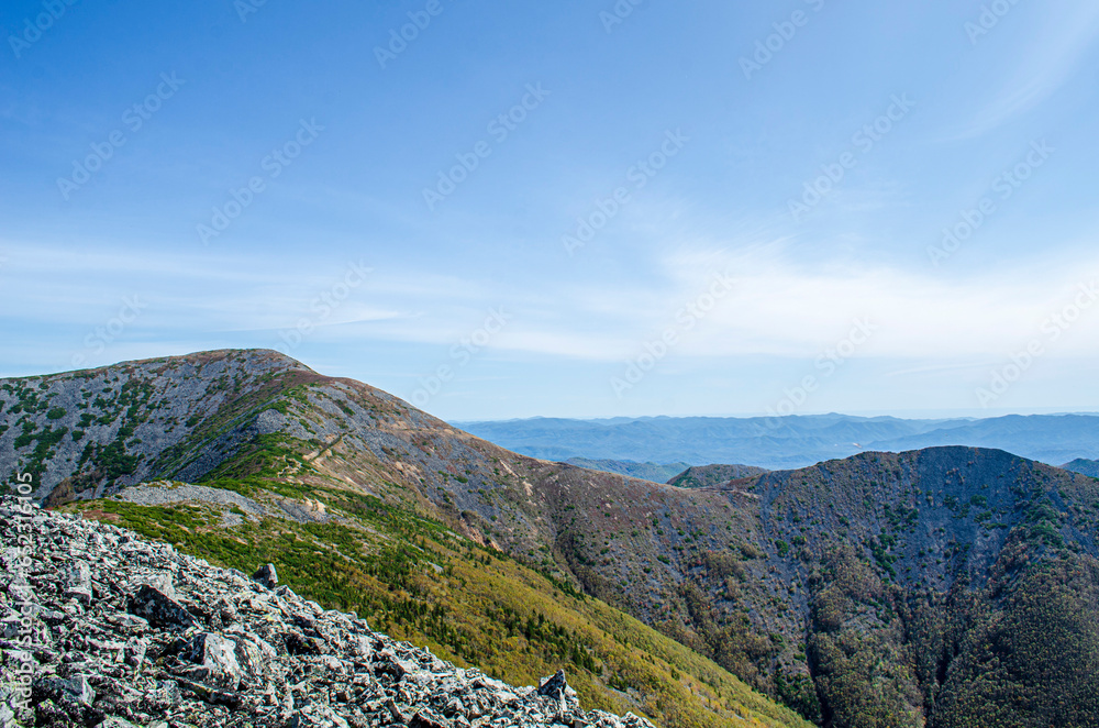 landscape with blue sky