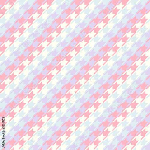Seamless houndstooth pattern pastel color background. Vintage houndstooth texture for textile and fashion industry. Classic pattern for fashion print.