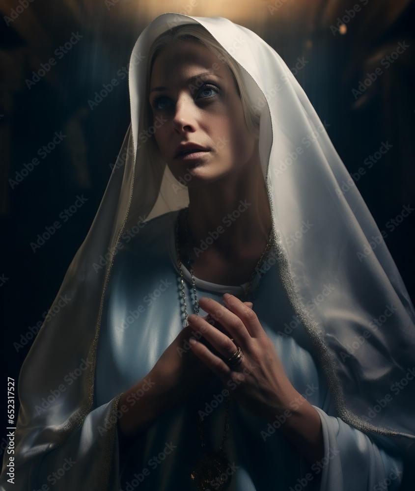 The holy virgin Mary in prayer Stock Illustration | Adobe Stock