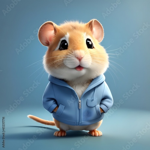 Gerbil illustration AI Generative photo