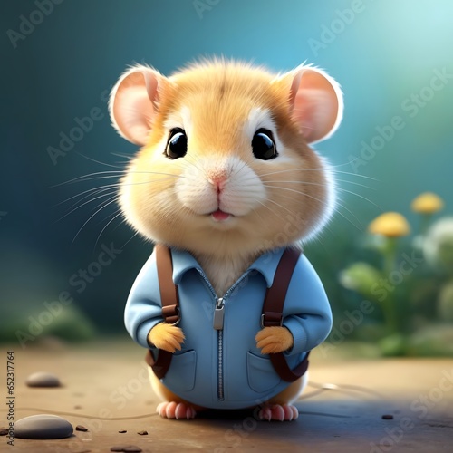 Gerbil illustration AI Generative photo