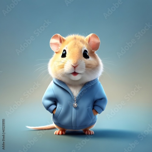 Gerbil illustration AI Generative photo